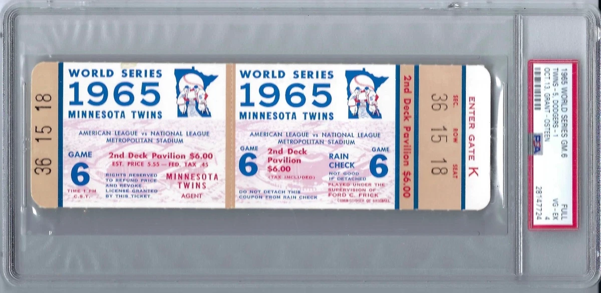 Sandy Koufax 1965 Vintage Sports Ticket Stubs for sale | eBay