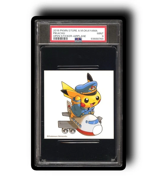 SEQUENTIAL POP 1 2016 POKEMON STORE A.M.OKAYAMA PIKACHU PLANE & TRAIN PSA 8/9