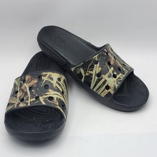 Crocs Classic Realtree Edge Camo Slides Mens 6 Womens 8 Black Sandals