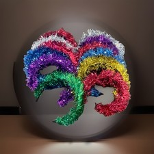 12-Pack Sparkly Tinsel Party Headbands Assorted Colors, Festive Headwear