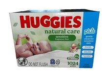 Huggies Natural Care Sensitive Baby Wipes, Unscented, 16 Flip-Top Packs 1024 Qty