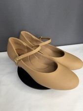 Stelle Nude Dance Shoes Womens 8.5 Mary Jane Low Heel Salsa Ballroom Comfort