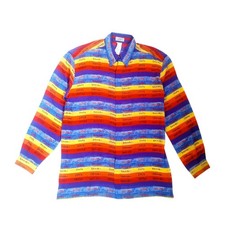 Vintage 1990s Gianni Versace Multicolor Silk Shirt Size L Rare - No US Tariff