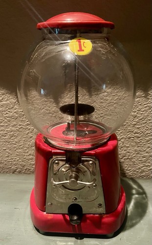 Ca 1923 Coin-op Advance Model D 1¢ Gumball Machine, Round Globe