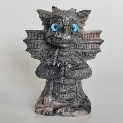 Natural quartz black network mineral raw stone, hand carved, flying dragon