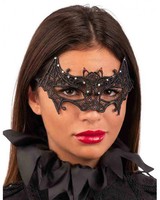 Fledermaus Stoffmaske Mit Strasssteinchen FüR Halloween