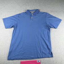 Tommy Bahama Polo Shirt Adult Large Blue Beach Tropical Knit Casual logo Mens