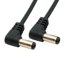 DC Power Male to Male Plug Cable 5.5x2.1mm Right Angled 90 Degree 60cm