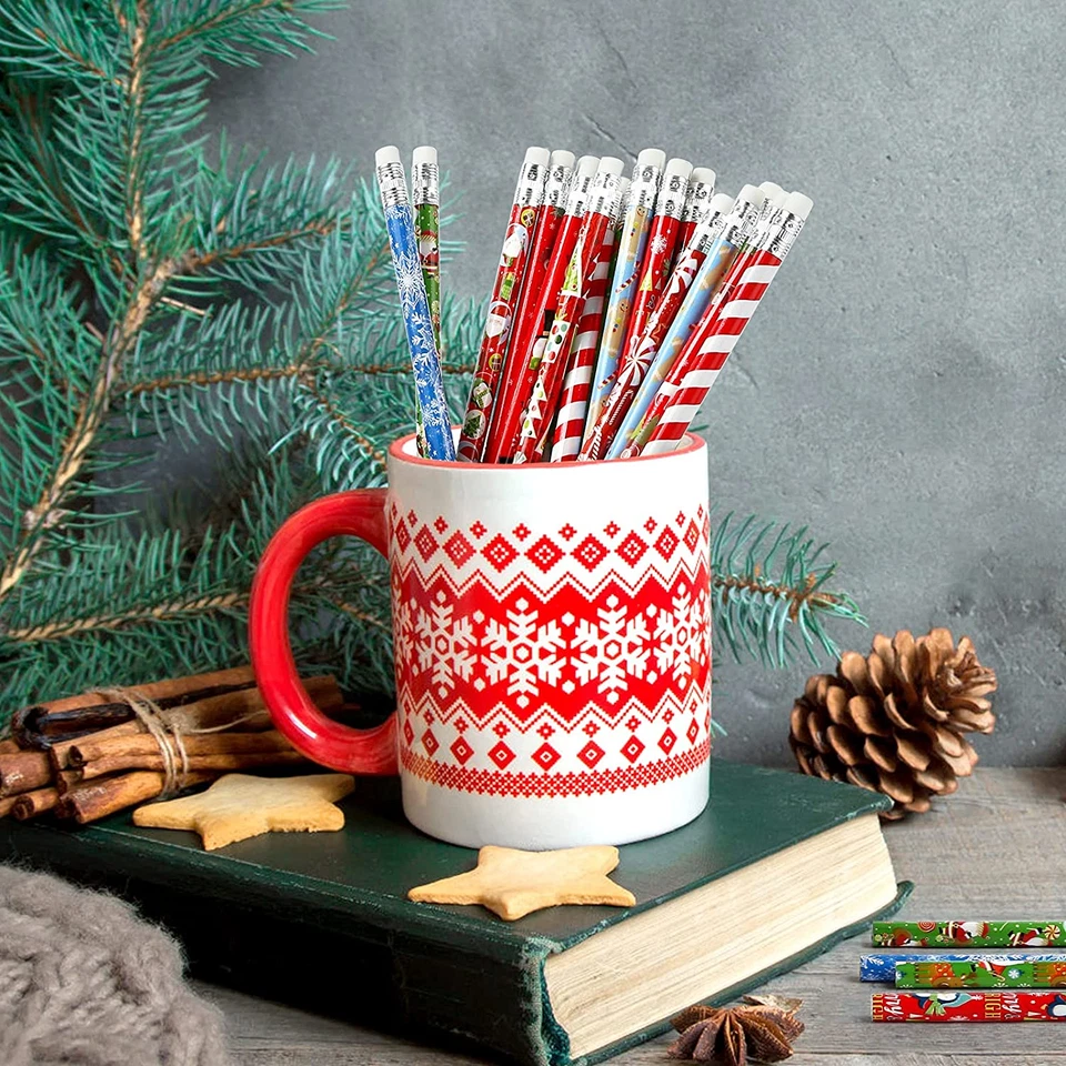 Christmas Pencils for Kids with Erasers for Christmas Party Favors Goodie Bags S - Image 4 of 4