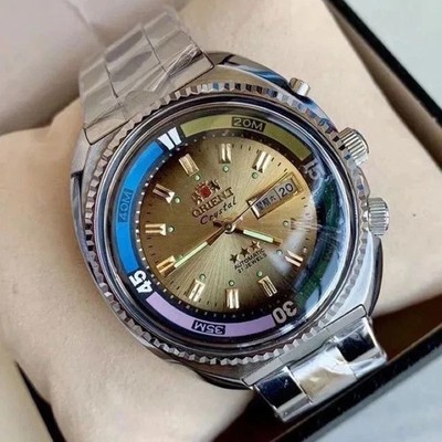 Japan Orient Uhr Herren King Diver Automatik Mechanisch Weltzeit Voll Funktion