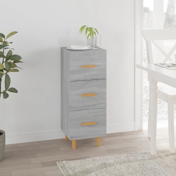 Sideboard Grau Sonoma Eiche Nachbildung 34,5X34X90 Cm Holzwerkstoff-image