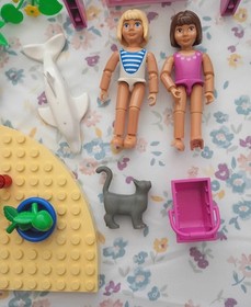 RARE VINTAGE LEGO 2555 BELVILLE SHELL OIL PROMO COMPLETE SWING SET - NO Towel