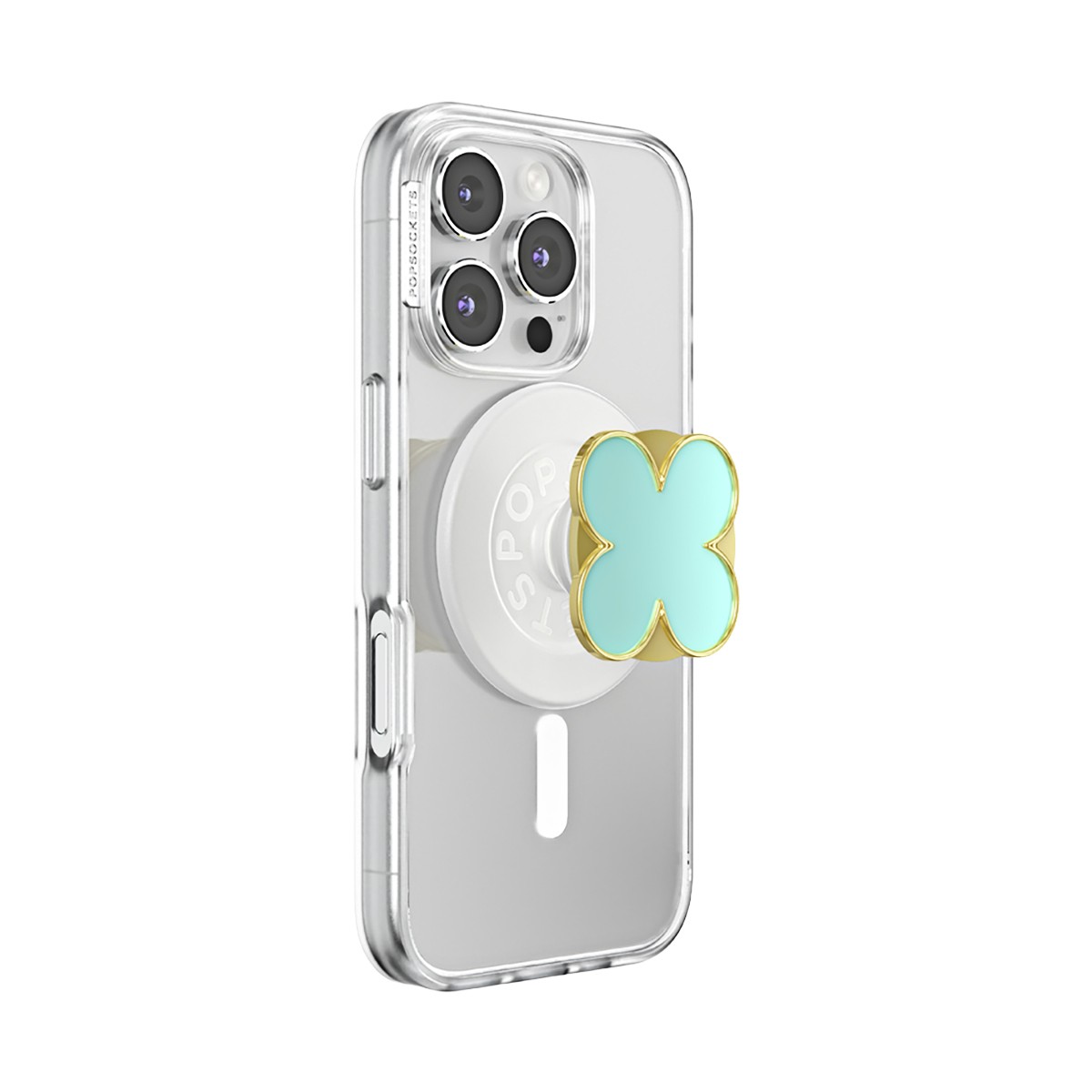 PopSockets PopGrip Premium Trèfle Émaillé, support de téléphone vert