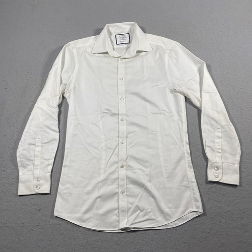 Charles Tyrwhitt Shirt Men 14.5 32 Extra Slim Fit White Non Iron Dress Formal