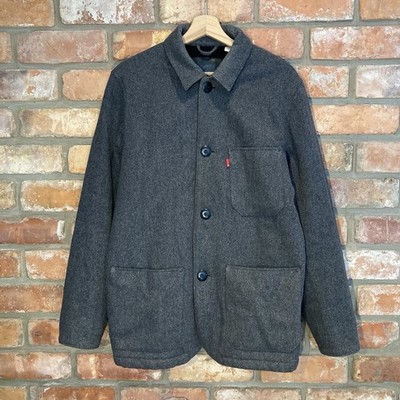 Levi's Woll Chore Jacke grau Sherpa Borg gefüttert Mantel Gr. M