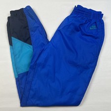 VTG 80s Nike Track Pants Blue Windbreaker Mens M Swoosh Windbreaker Color Block