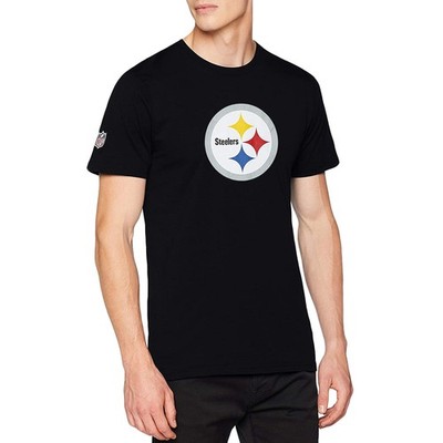 New Era Herren NFL Pittsburgh Steelers Crew Neck Team Logo Tee T-Shirt Oberteil - Schwarz