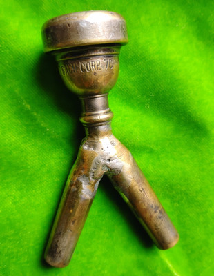 Bach 7C Custom Made One Off Dual Trumpet Y Pipe Mouthpiece For 2 at Once