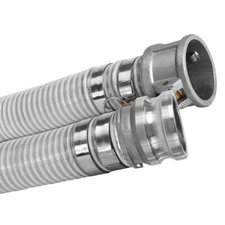 2" Clear PVC Suction Hose Assembly, Male Camlock x Female Camlock, 65 PSI, 20...