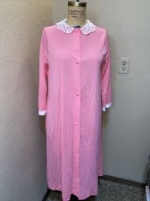 Vintage Lorraine Nightgown Cover Up Bubble Gum Pink Nylon Size Small