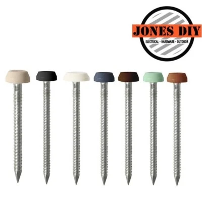 JONES DIY UPVC POLY TOP PINS & NAILS PLASTIC POLYMER HEADED SOFFIT & FASCIA FIXINGS