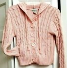 SWEATER PROJECT Jr Girls Pink Hoodie Sweater Cable Knit Long Sleeve Sz. M NWOT