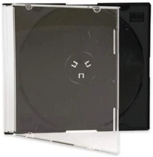 Ultra Thin 5.2Mm Slim Clear CD Jewel Case with Built in Black Tray, 100 Pack.