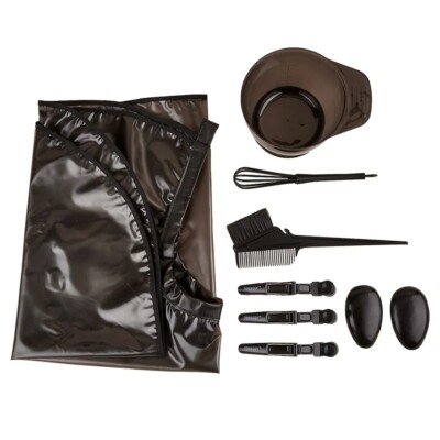 Bata Kit de Peluqueria para Teñir Pintar el Cabello,Capa impermeable 9 piezas