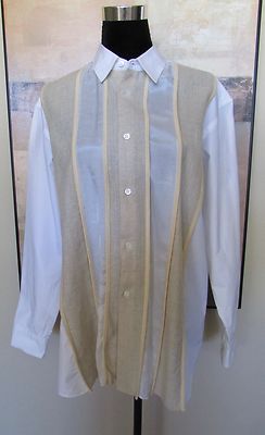 Men's Comme des Garcons Shirt Wool Linen Paneled M/46 | eBay