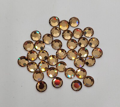 12pc Swarovski Crystal Lt Colorado Topaz ss30 Flat Back Round Rhinestone; 6mm