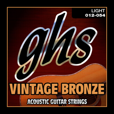 GHS VN-L Vintage Bronze Acoustic Guitar Strings; gauges 12-54
