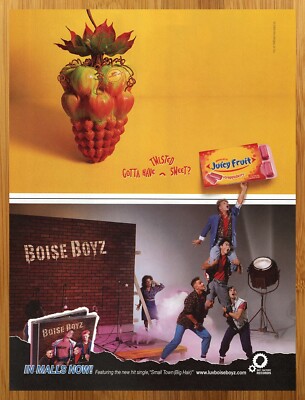 2004 Juicy Fruit Gum/Boise Boyz Vintage Print Ad/Poster Album CD LP 00s Kids Art