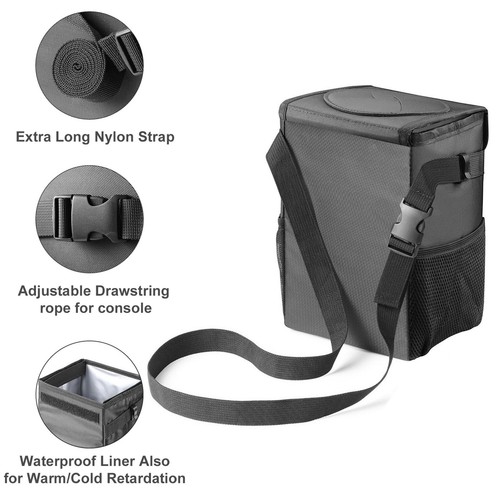 Car Trash Can with Lid - Car Trash Bag Hanging with Storage Pockets Collapsib... - Picture 3 of 8