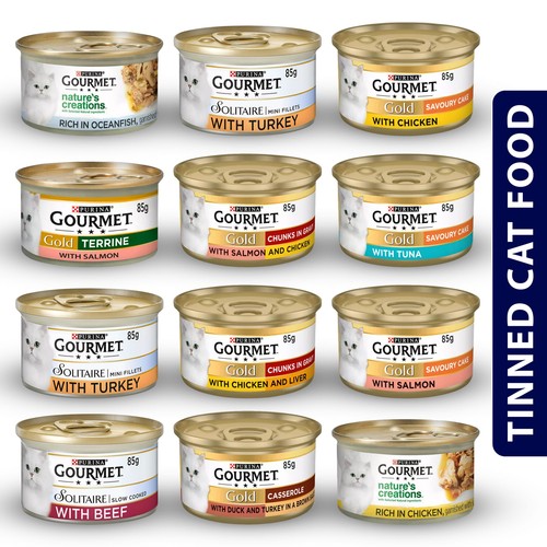 Gourmet Cat Wet Food Fish & Meat Mixed Selection Tinned Cat Food in Gravy 85g eBay