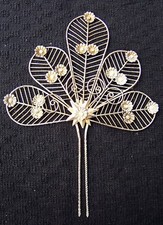 Vintage metal filigree Spanish style hair comb- NO US IMPORT FEES