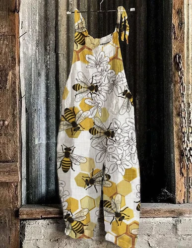Mono holgado boho de mujer talla grande mono verano retro peto pantalones harén DE - Imagen 13 de 73