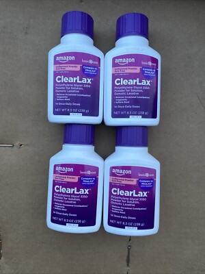4 Basic Care Amazon ClearLax Laxative 8.3 oz. Unflavored Powder Exp: 12/2026