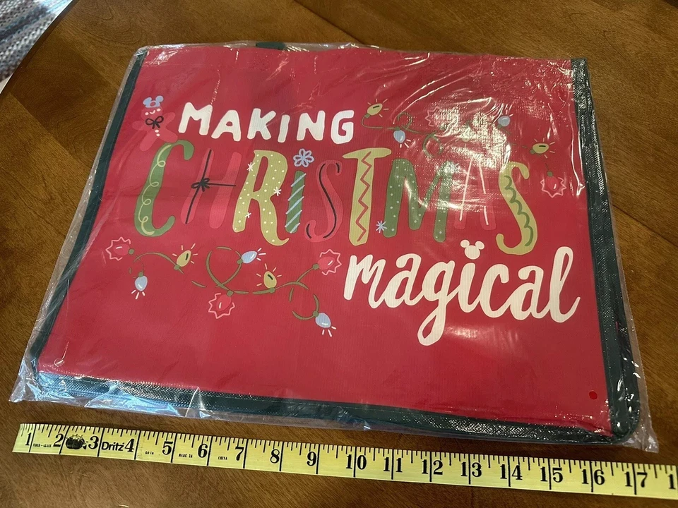 Disney Store Mickey Mouse Navidad🎄Tote Bolsa de Compras Reutilizable Bolsa de Regalo - Nuevo Foto 2 de 4