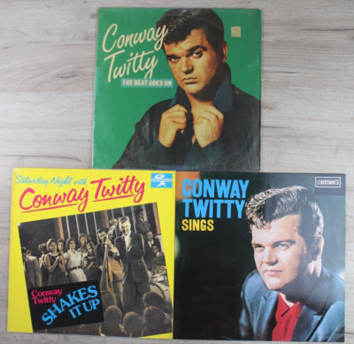 3x Conway Twitty The Beat Goes On SINGS Shakes It Up VINILI Vinyl LP 33 Giri 12''