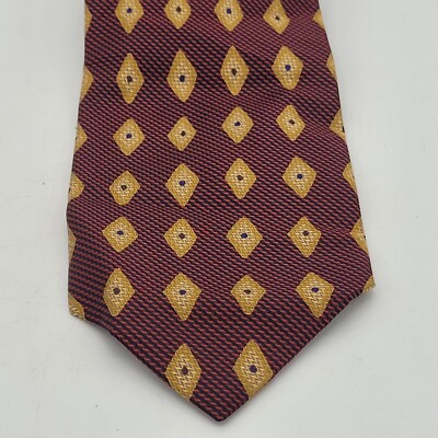 Altea For Nordstrom 4'' Burgundy Blue Gold Mens Neck Tie Necktie