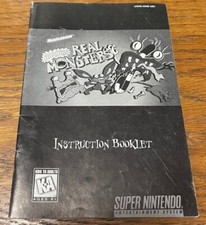 Super Nintendo Real Monsters Instruction Booklet