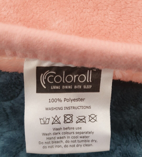 Coloroll Thick Fleece Blanket Pink Baby Girl Moon Bear Basket Stars - Picture 2 of 5
