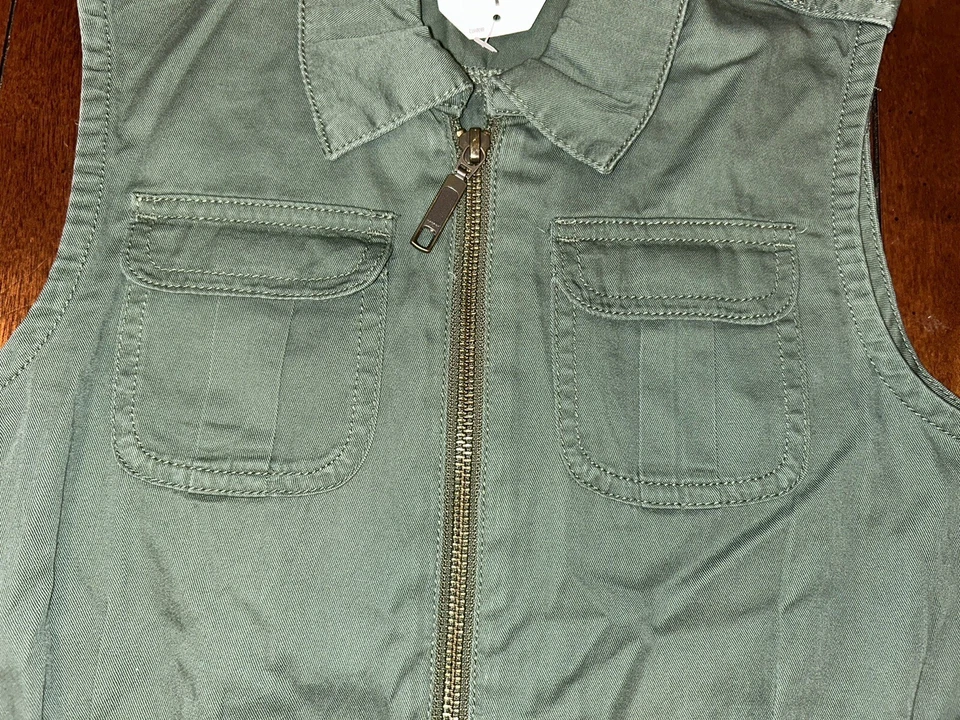 Nuevo con etiquetas Chaleco Militar de Carga Crazy 8 Eight Niñas Talla 10-12 L Grande Verde Ejército $35 Foto 3 de 4