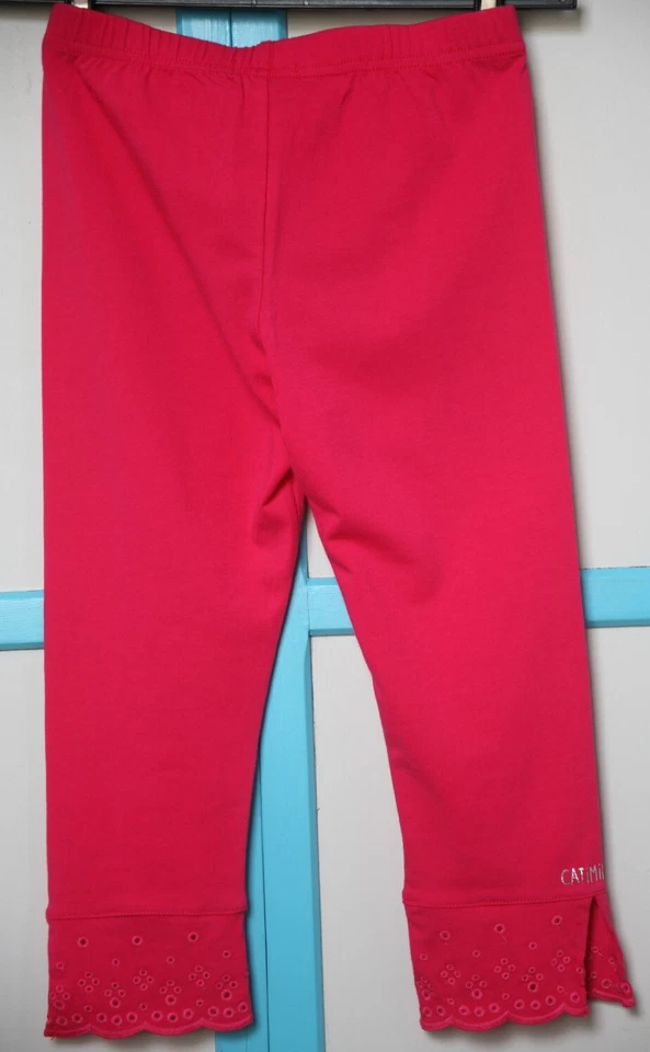 10 ANS LEGGINGS court NEUF CATIMINI pivoine, « catimini « lettres argent - Photo 3/4