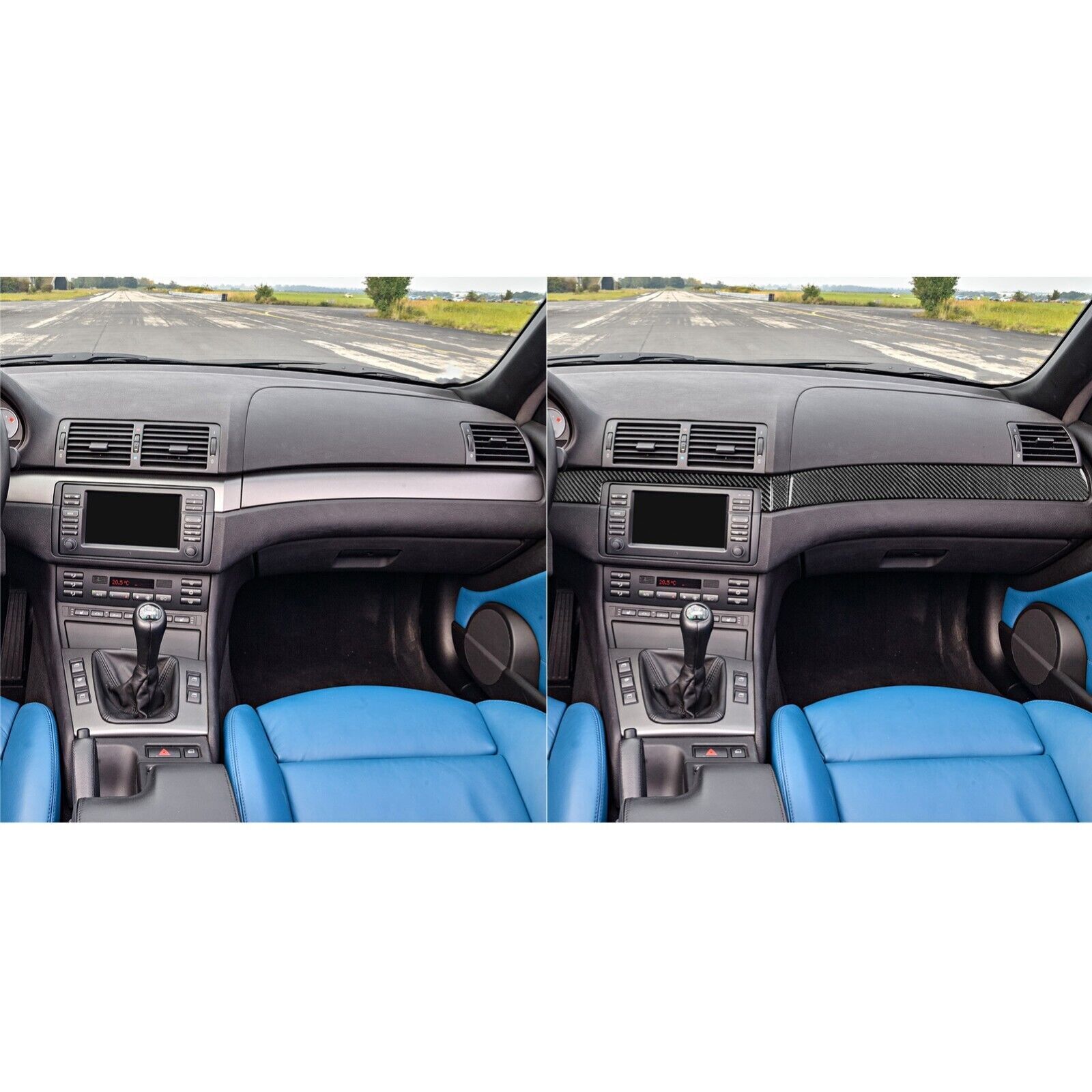 Kohlefaser Innenverkleidung Für BMW 3er E46 - 3D Aufkleber Zierleiste Armaturenbrett