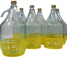 Weinballon Glasflasche G&auml;rballon Flasche Glasballon 5L 6 ST&Uuml;CK