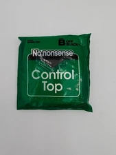 No Nonsense Control Top Nylon Pantyhose Size B Off Black Sheer Toe M43 - New