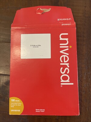 Universal Laser And Jet Printer, Same Size As Avery 5164