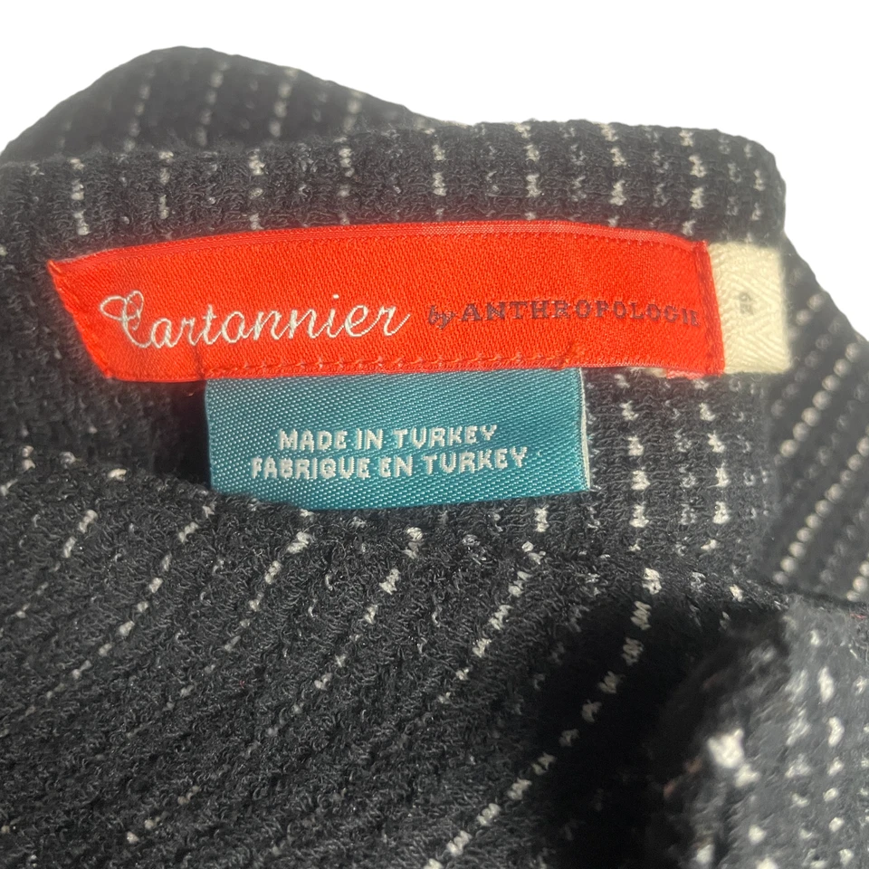 Cartonnier by Anthropologie 26 Black w/ White Stripes Zip Pockets Wide Leg - Image 2 of 4