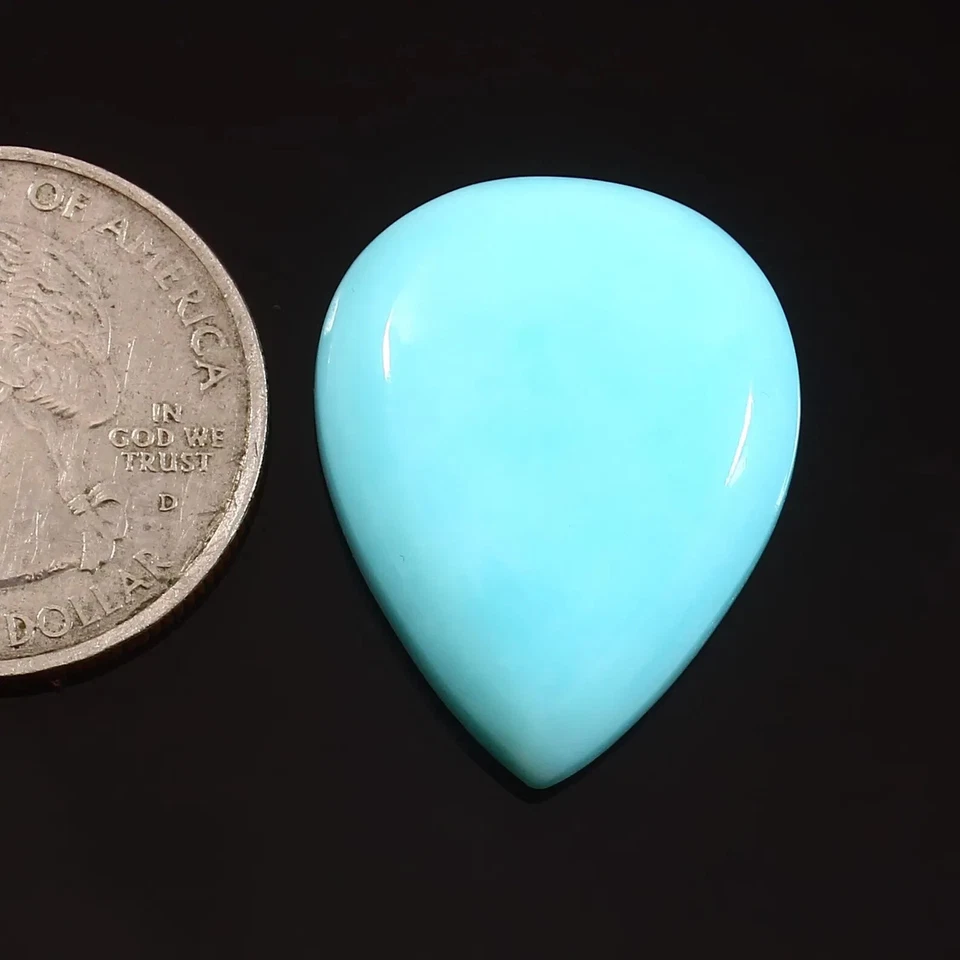 Increíble piedra preciosa en forma de lágrima de cabujón Larimar 100 % natural de calidad superior Foto 2 de 3